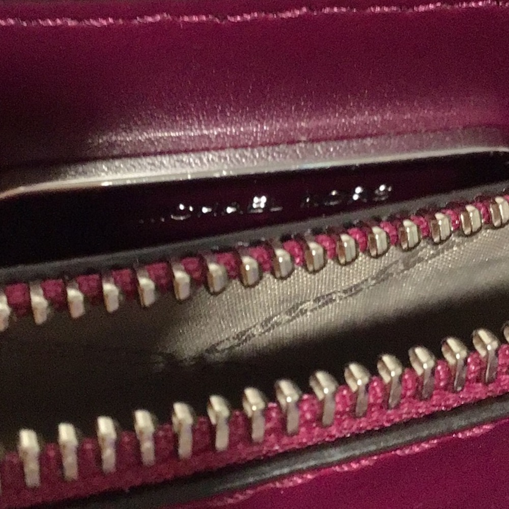 Michael Kors Leather Mercer Crossbody/Handbag, Purple - Picture 8 of 9